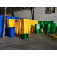 山东垃圾桶生产厂家，红色塑料垃圾桶，黄色塑料垃圾桶